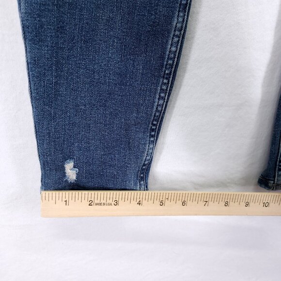 We the Free Cropped Jeans Women’s 30 Skinny Wash High Rise Button Fly Distress - Picture 9 of 13